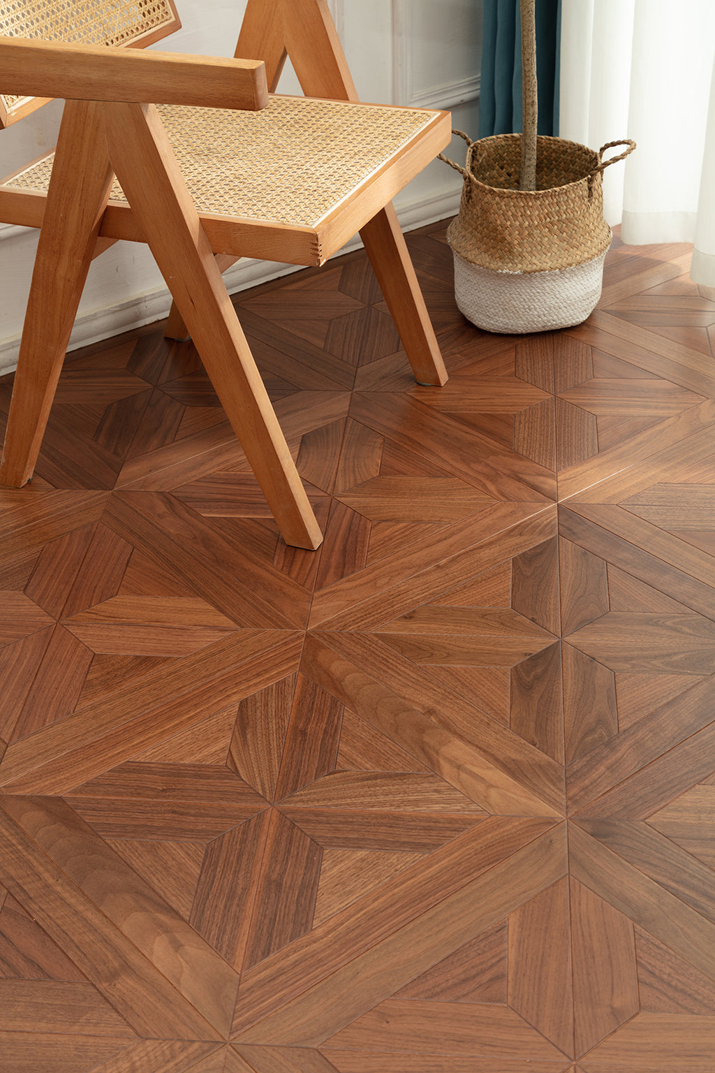 9150 Art Parquet Full Birch Multi-layer Core Solid Wood Veneer Skid-resistant Flush Joint Engineered Flooring