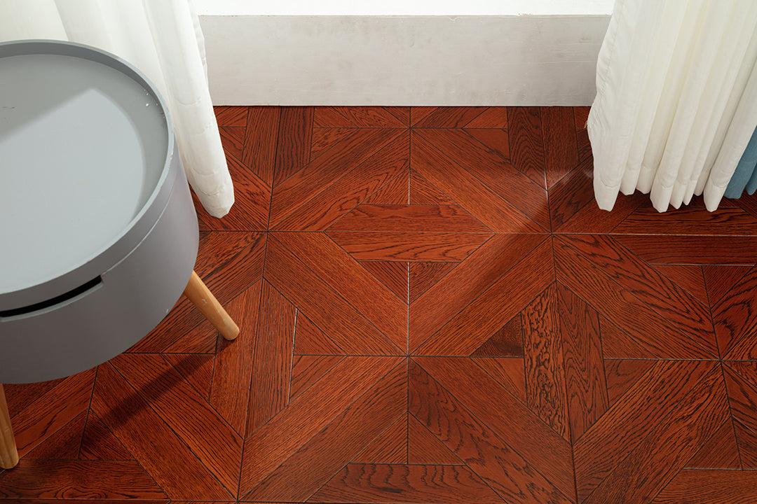 9121 Art Parquet Full Birch Multi-layer Core Solid Wood Veneer Skid-resistant Flush Joint Engineered Flooring