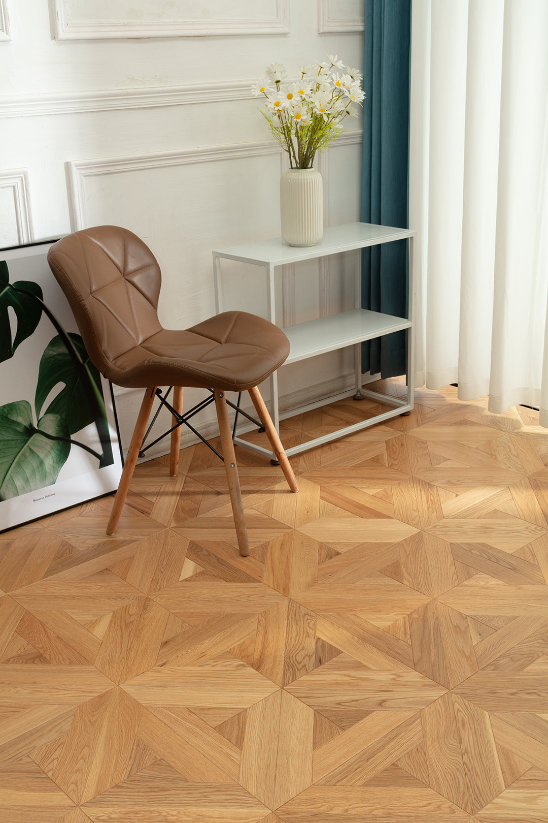 9151 Art Parquet Full Birch Multi-layer Core Solid Wood Oak Veneer Skid-resistant Flush Joint Engineered Flooring