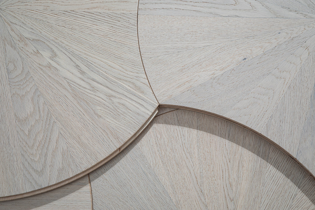 YXPX02 Sunburst Contour Art Parquet Full Birch Multi-layer Core Solid Wood Oak Veneer Flush Joint Engineered Flooring