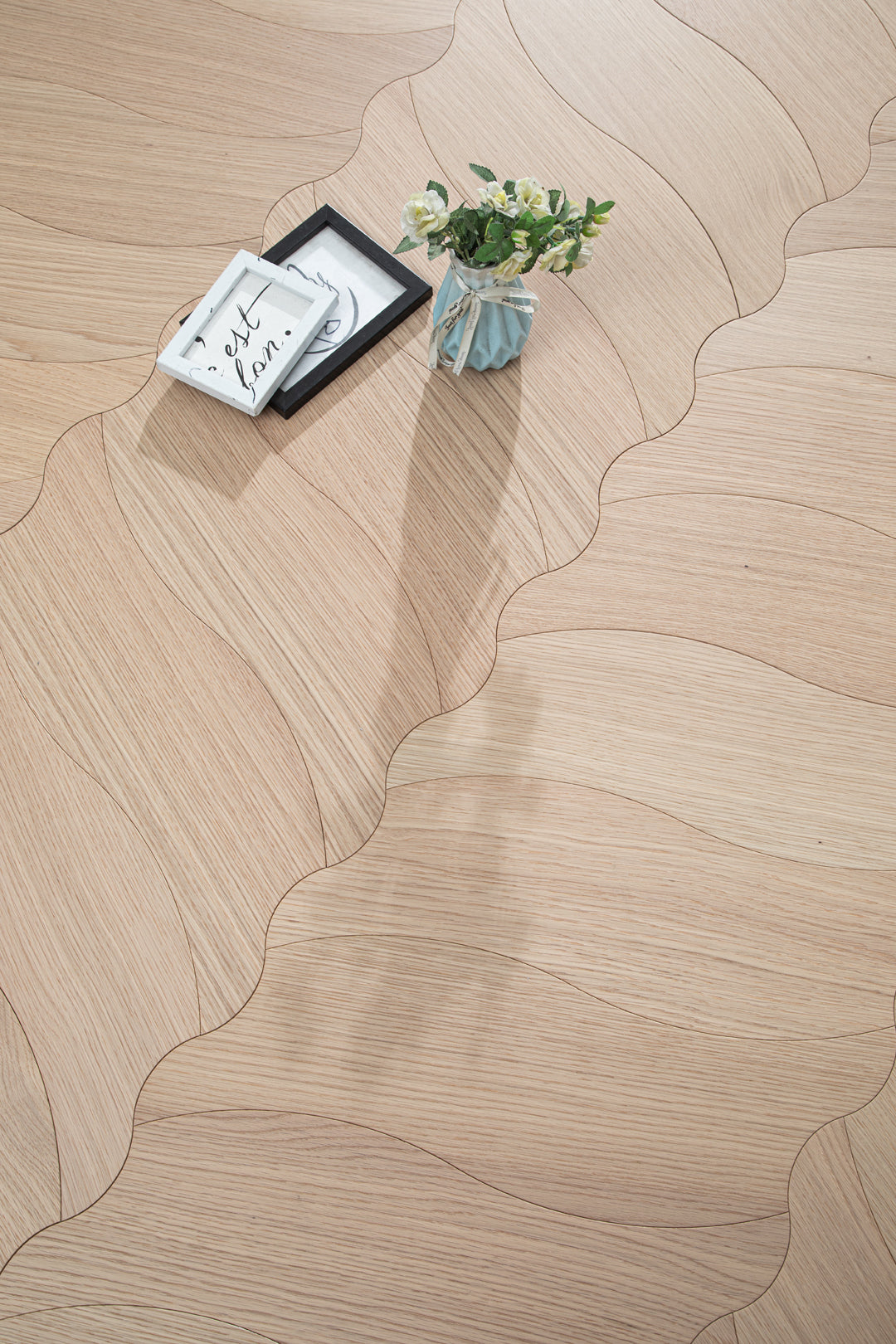 YXPX605 Light Oak Soft Ripple Flowing Organic Parquet Flooring | Wave Series