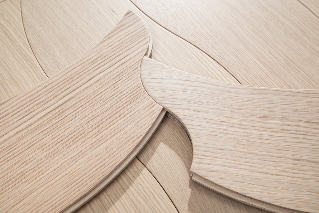 YXPX605 Light Oak Soft Ripple Flowing Organic Parquet Flooring | Wave Series