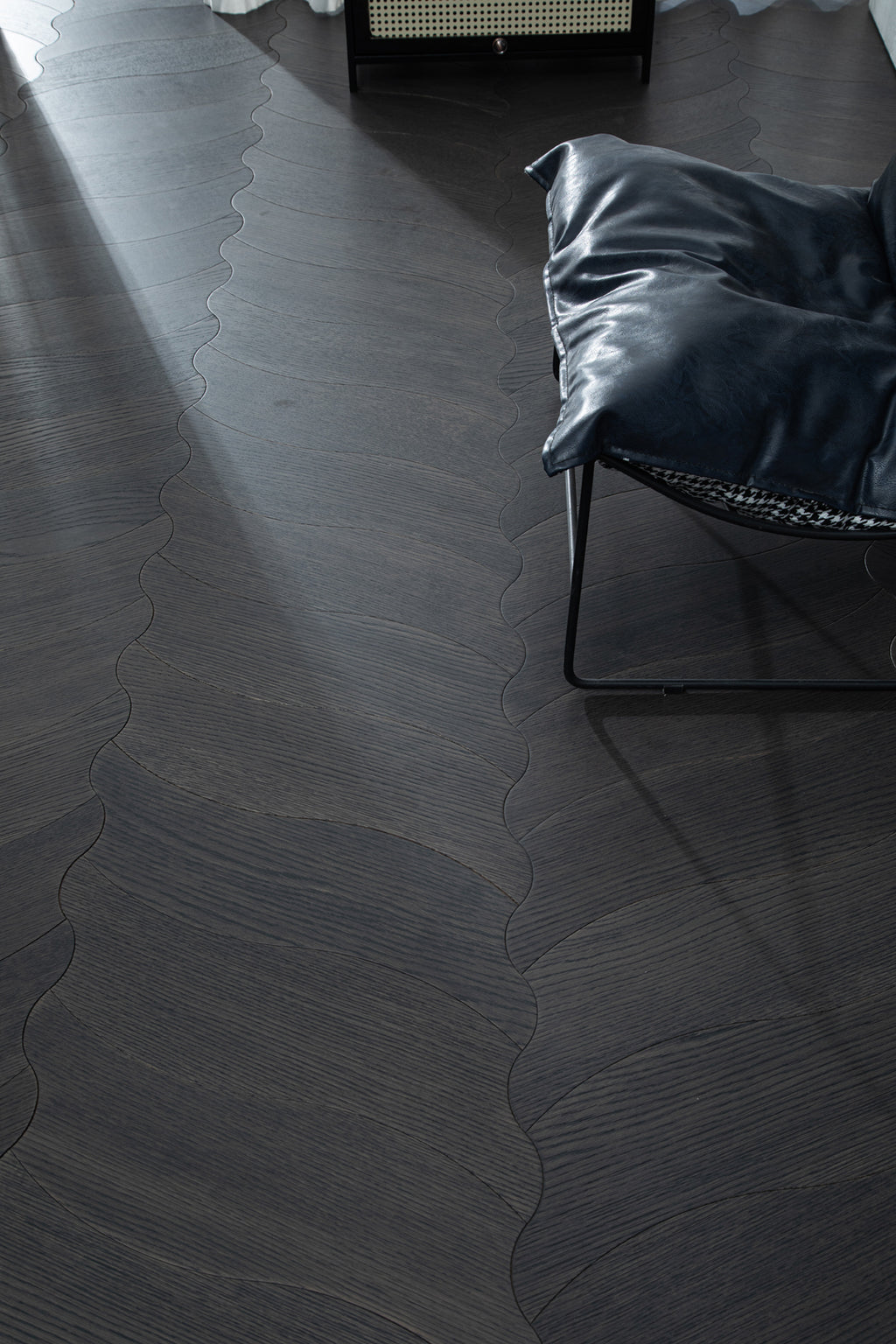 YXPX607 Charcoal Oak Undulating Ripple Premium Parquet Flooring | Wave Series