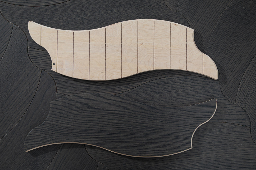 YXPX607 Charcoal Oak Undulating Ripple Premium Parquet Flooring | Wave Series