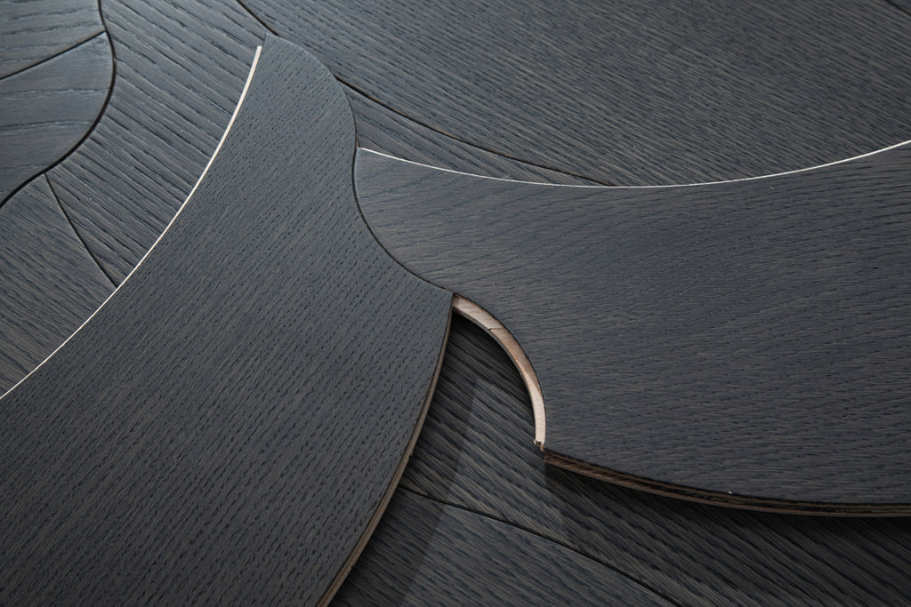 YXPX607 Charcoal Oak Undulating Ripple Premium Parquet Flooring | Wave Series