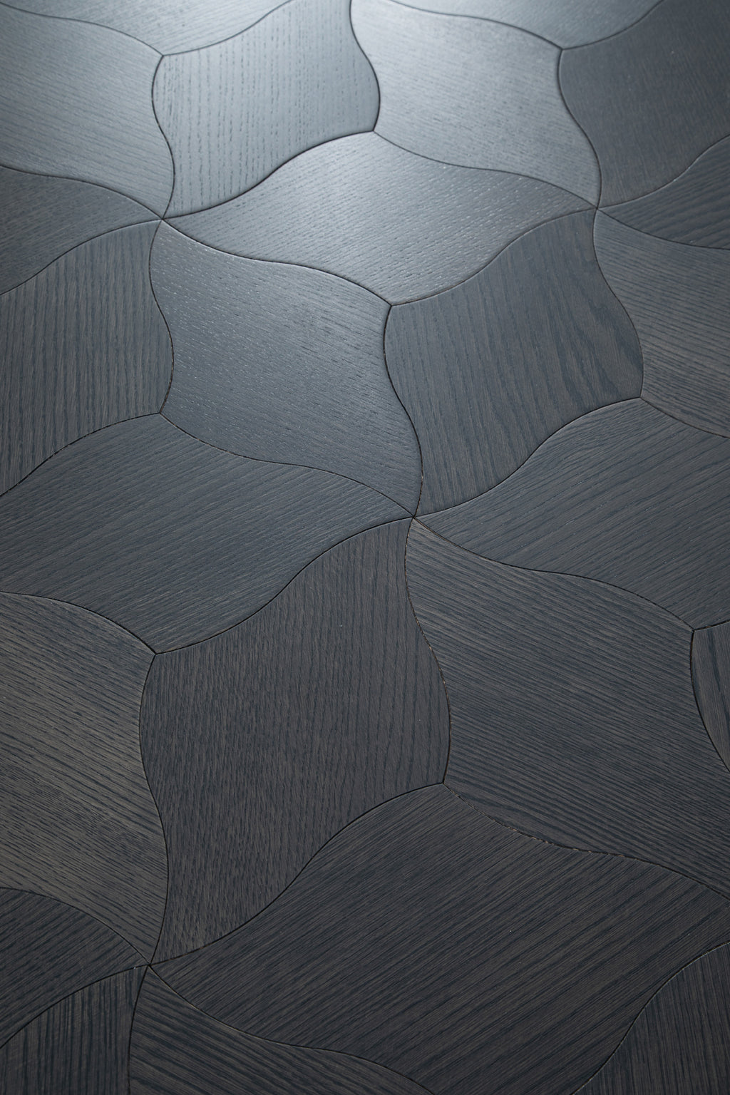 YXPX610 Charcoal Smoked Oak Lily Petal Curved Luxury Artistic Parquet Flooring | Lily Series