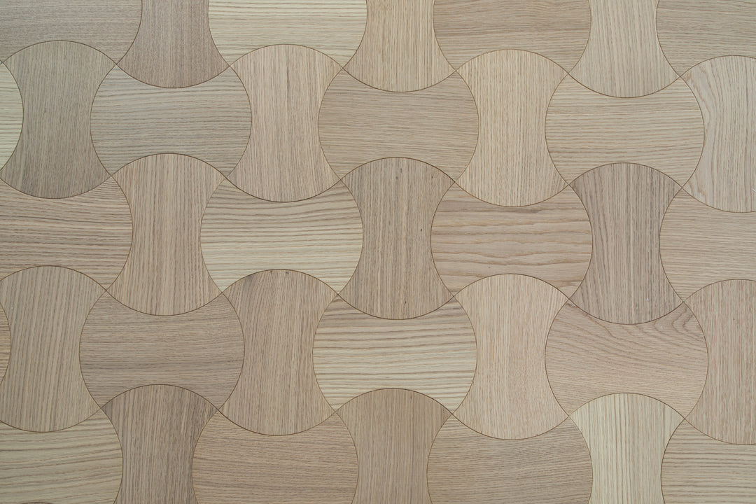 YXPX611 Natural Oak Hourglass Silhouette Artistic Flowing Parquet Flooring | Wasp Waist Series