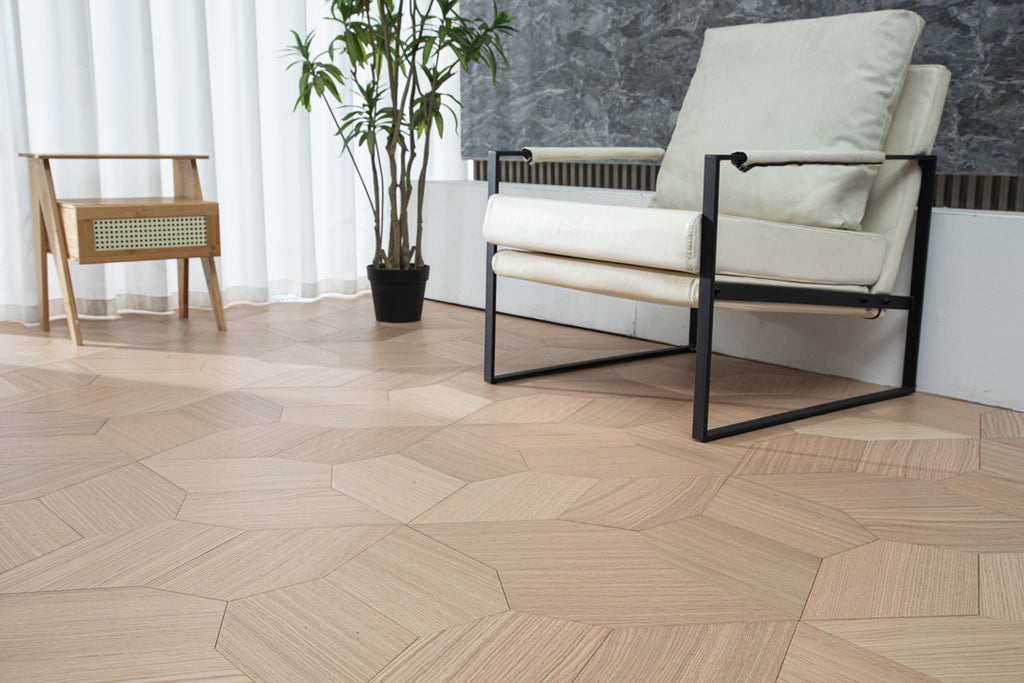 YXPX616 Oak Irregular Polygon Mosaic Artistic Parquet Flooring | Fragmented Jade Series