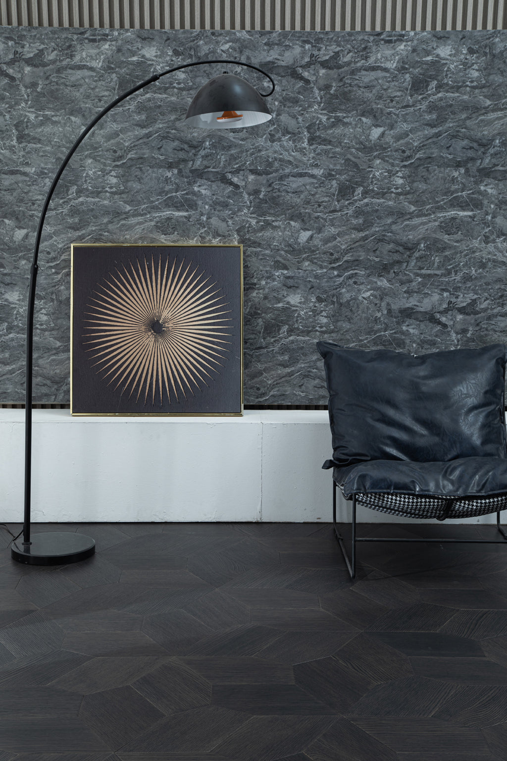 YXPX618 Charcoal Oak Irregular Polygon Mosaic Premium Parquet Flooring | Fragmented Jade Series