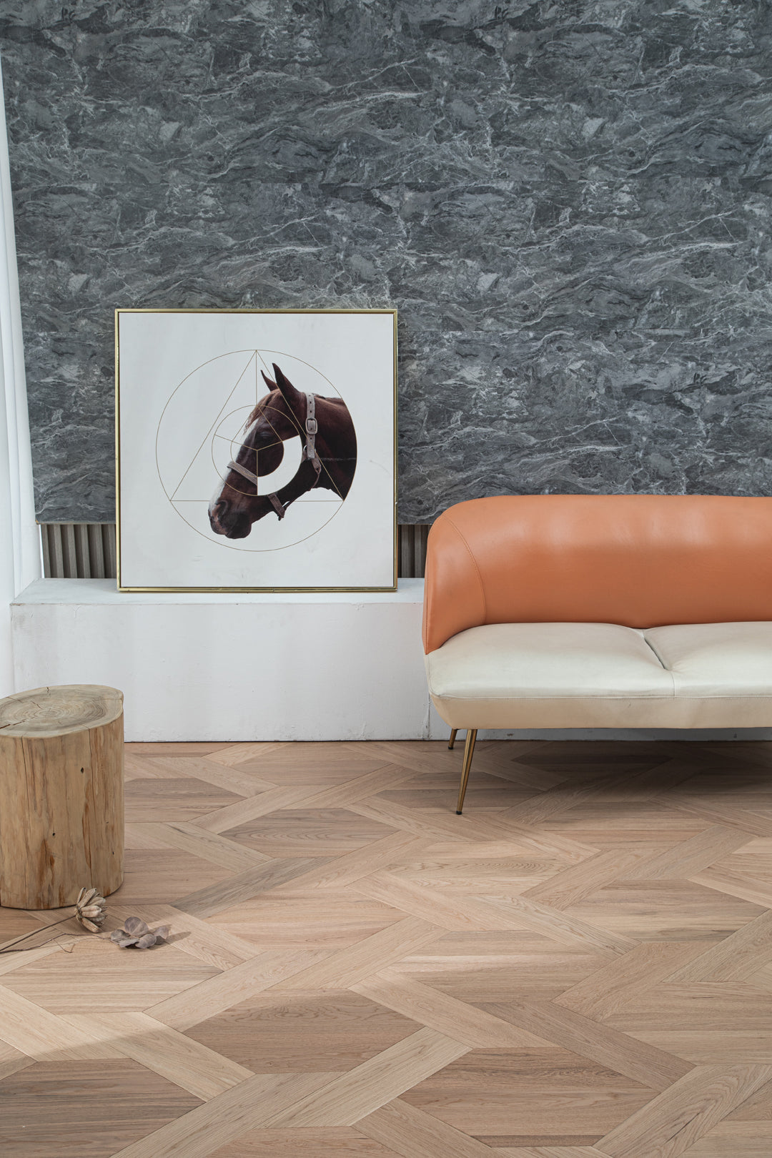 YXPX620   Natural Oak Woven Knot Pattern Oriental Modern Artistic Parquet Flooring | Chinese Knot Series
