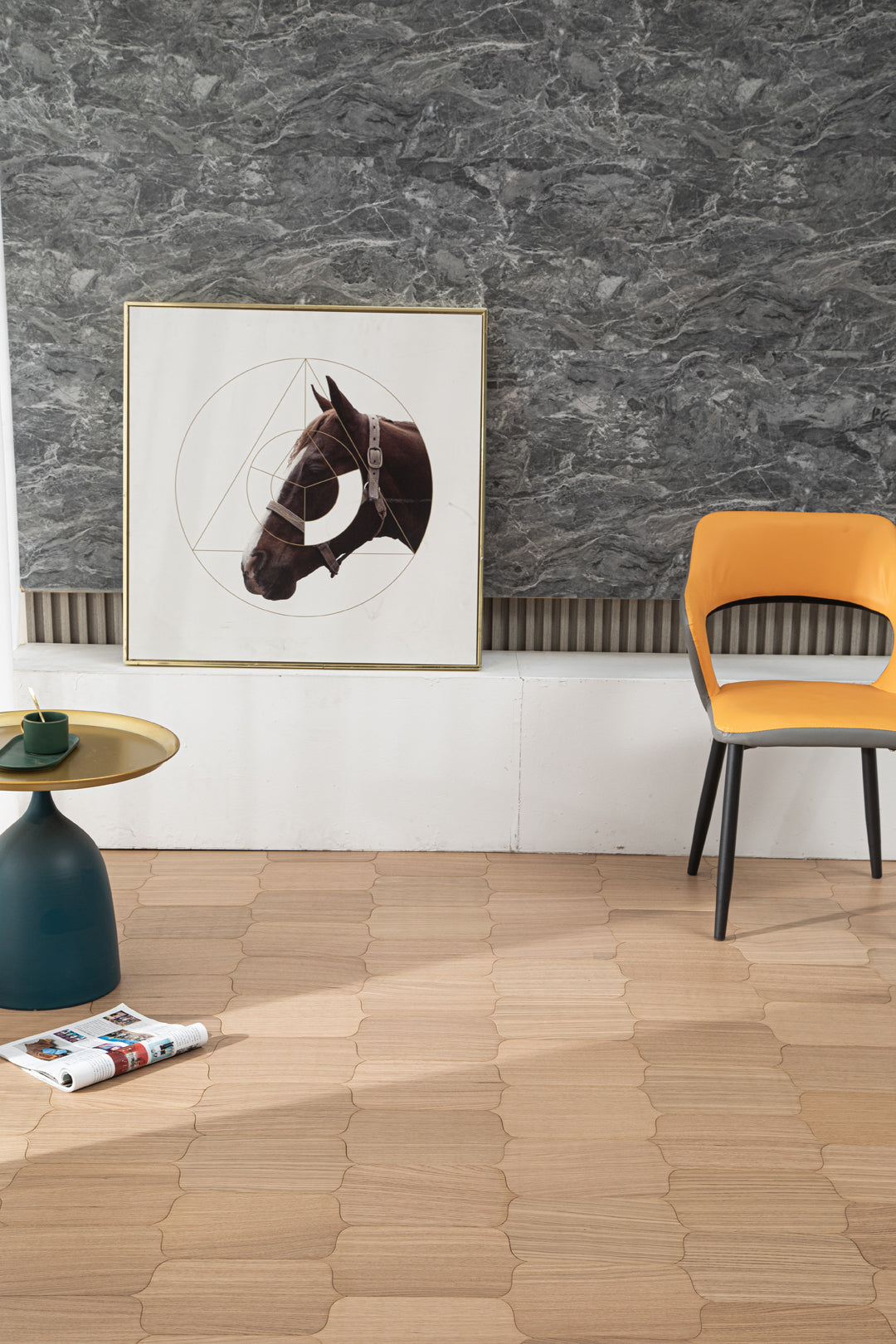 YXPX622 Oak Cartouche Curved Classic Elegant Parquet Flooring | Shield Series