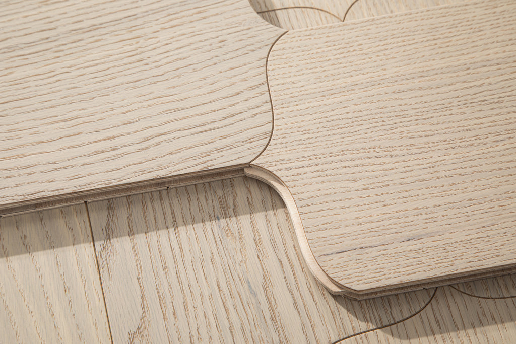 YXPX623 Creamy White Oak Cartouche Soft Timeless Parquet Flooring | Shield Series