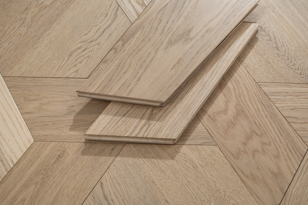 YXPX625 Light Oak Hexagonal Chevron Modern Geometric Parquet Flooring | Honeycomb Motif Series
