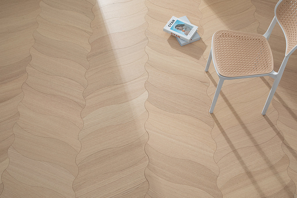 YXPX630 Oak Soft Ripple Flowing Parquet Flooring | Wave Series