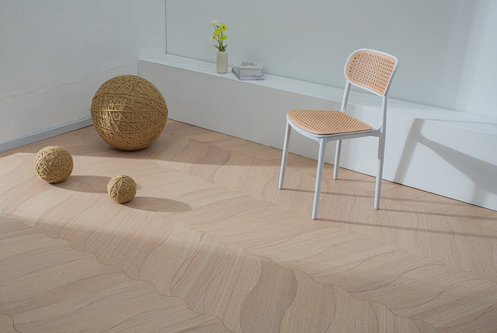 YXPX631 Oak Soft Ripple Flowing Parquet Flooring | Wave Series