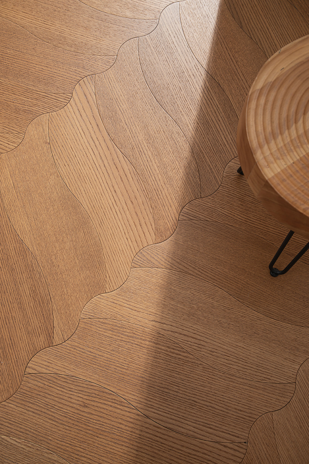 YXPX632  Smoked North American Oak Brushed Flowing Ripple Parquet Flooring | Wave Series