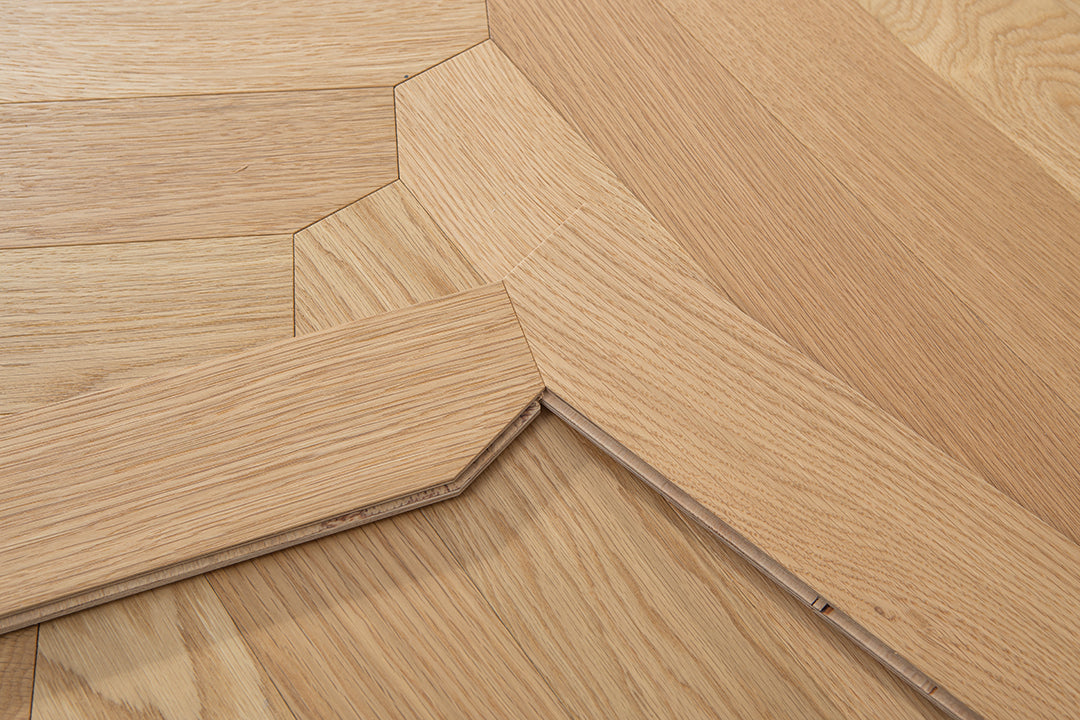 YXPX638 Natural Oak Wide Herringbone Flowing Ribbon-Like Parquet Flooring | Ribbon Series