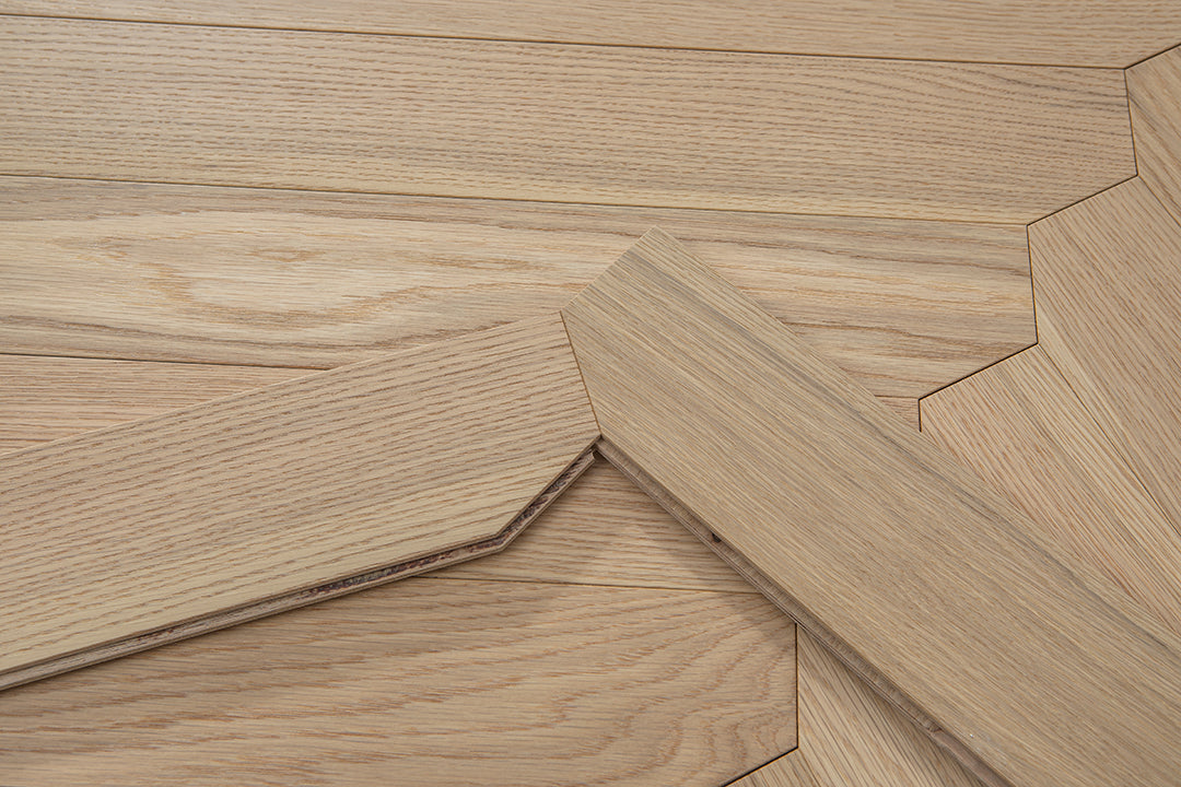 YXPX639 Natural Oak Wide Herringbone Flowing Ribbon-Like Parquet Flooring | Ribbon Series