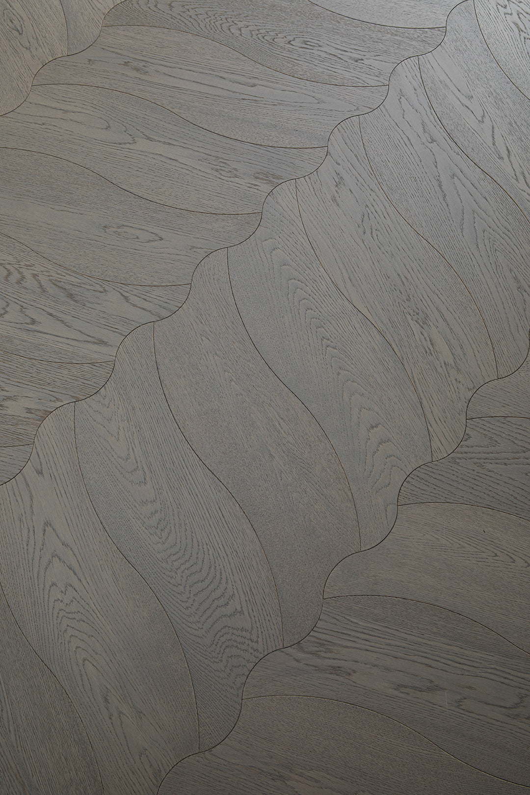 YXPX656  Brushed Grey Oak Undulating Ripple Contemporary Parquet Flooring | Wave Series