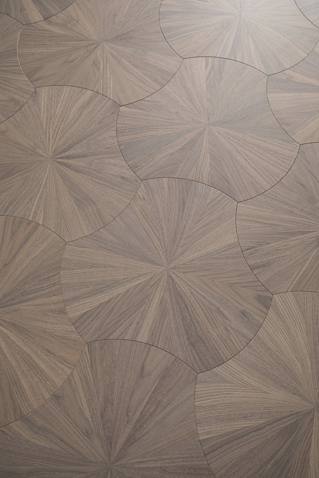 YXPH102 Black Walnut Radial Sunburst Parquet Flooring | Lotus Leaf Series