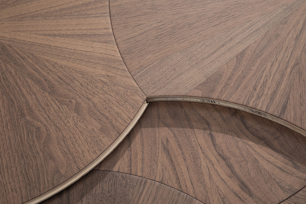YXPH103 Black Walnut Radial Sunburst Parquet Flooring | Lotus Leaf Series