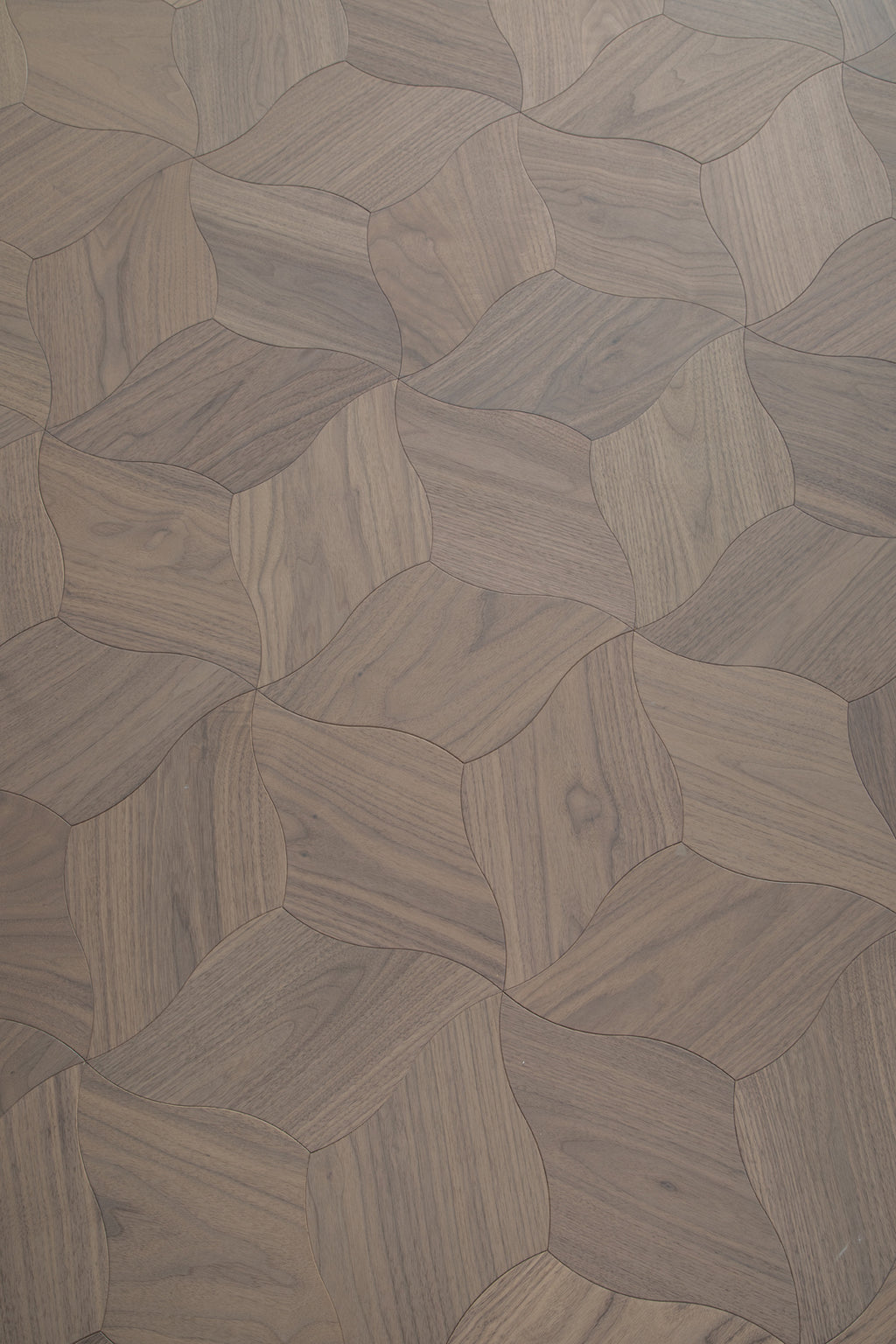 YXPH109 Black Walnut Curved Petal Floral Marquetry Parquet Flooring | Lily Series