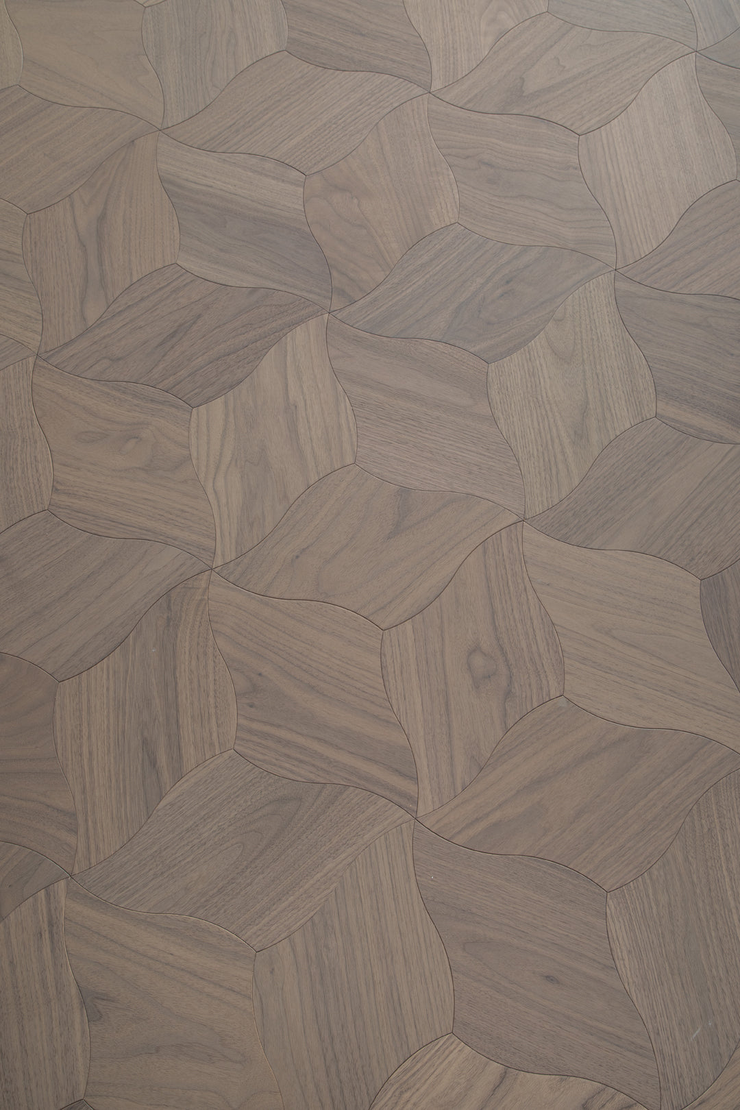 YXPH109 Black Walnut Curved Petal Floral Marquetry Parquet Flooring | Lily Series