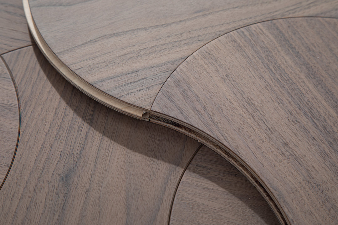YXPH111 Black Walnut Cinched Curved Modular Parquet Flooring | Wasp Waist Series