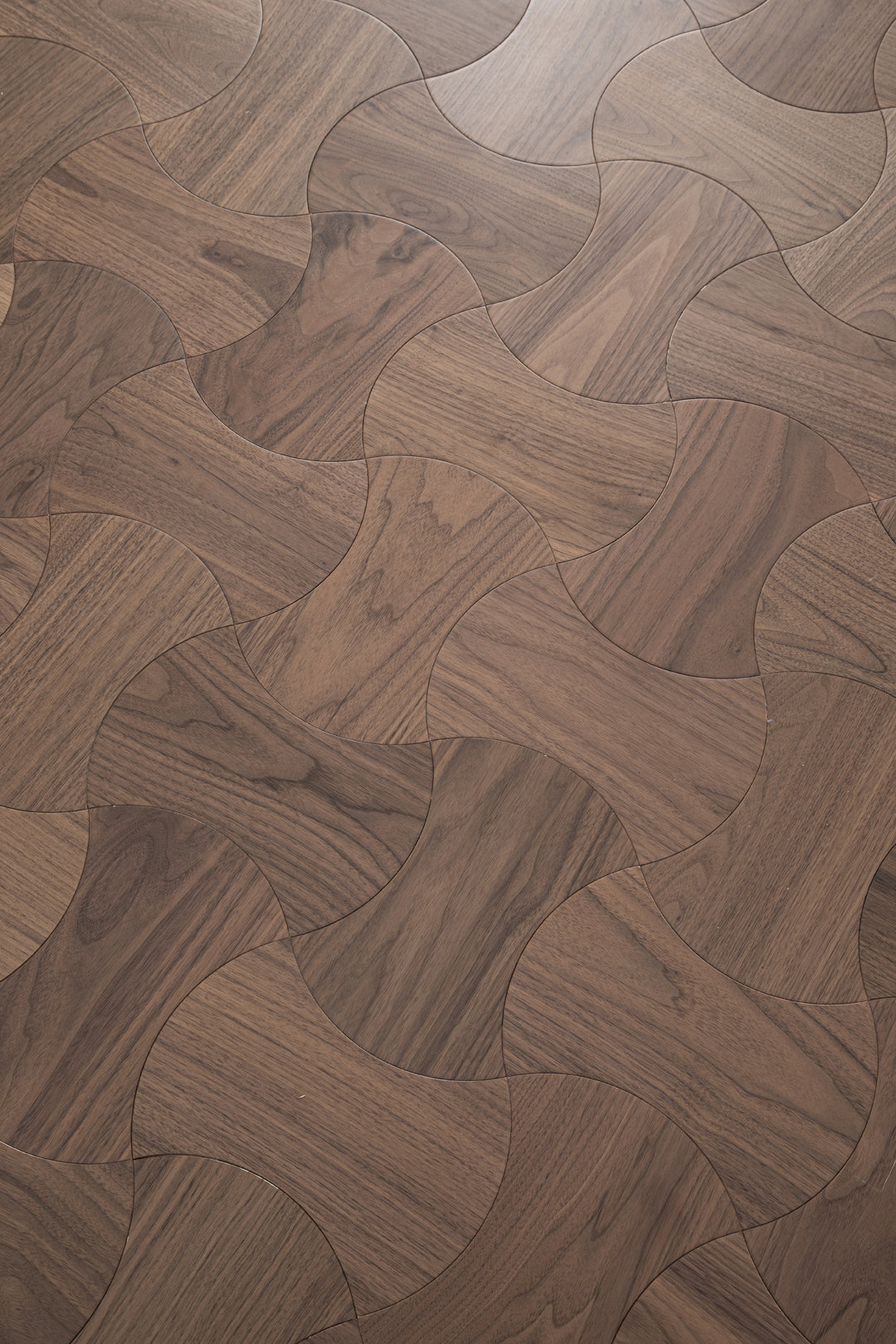 YXPH113 Black Walnut Cinched Curved Modular Parquet Flooring | Wasp Waist Series