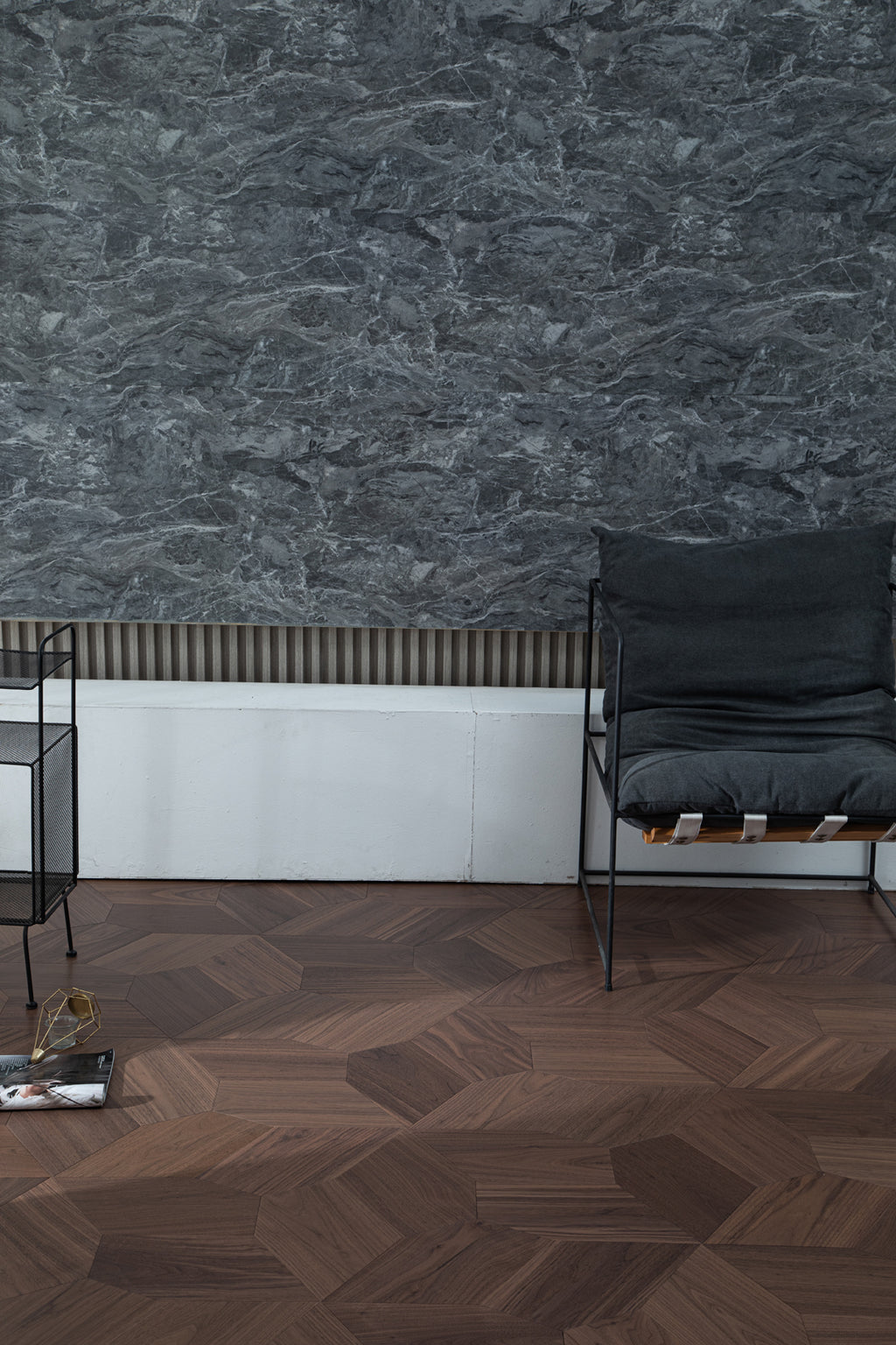 YXPH118 Black Walnut Asymmetric Polygon Parquet Flooring | Fragmented Jade Series