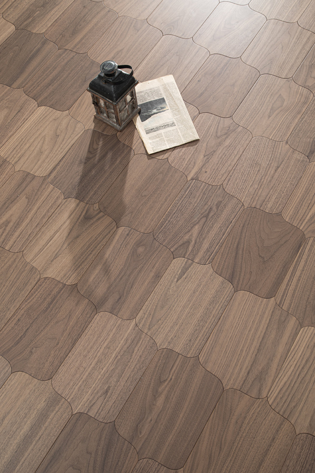YXPH123 Black Walnut Decorative Cartouche Parquet Flooring | Shield Series