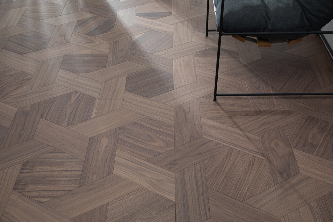 YXPH125 Black Walnut Hexagonal Woven Parquet Flooring | Honeycomb Motif Series