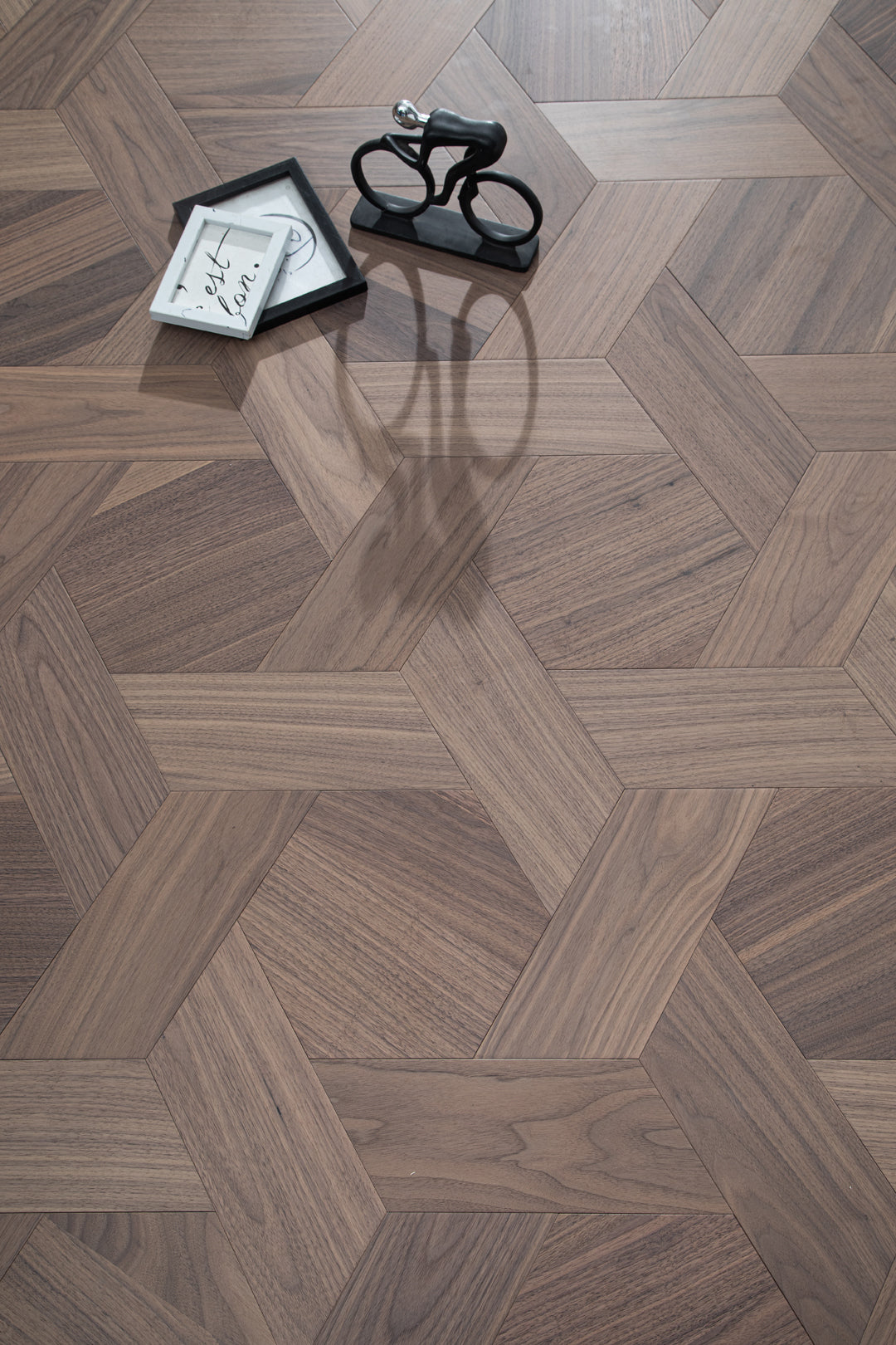 YXPH125 Black Walnut Hexagonal Woven Parquet Flooring | Honeycomb Motif Series