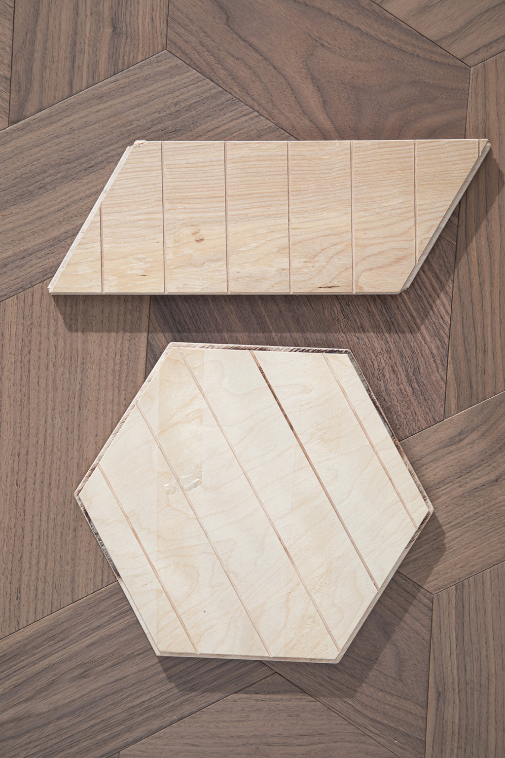 YXPH125 Black Walnut Hexagonal Woven Parquet Flooring | Honeycomb Motif Series