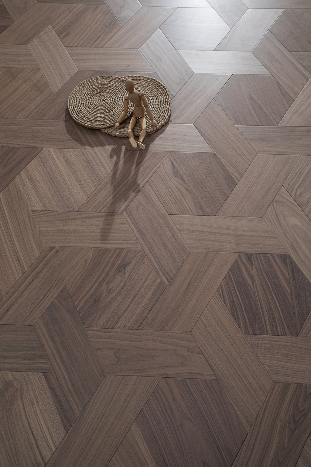 YXPH126 Black Walnut Hexagonal Woven Parquet Flooring | Honeycomb Motif Series