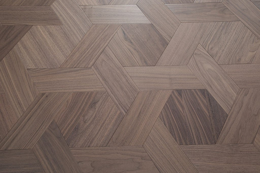 YXPH126 Black Walnut Hexagonal Woven Parquet Flooring | Honeycomb Motif Series