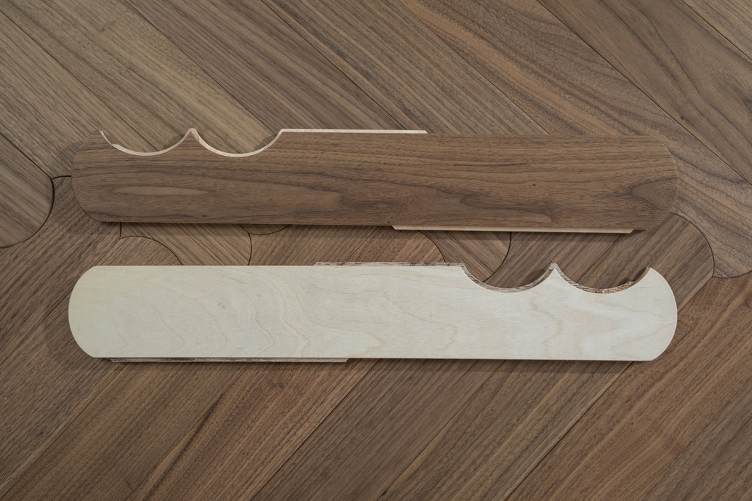 YXPH129 Black Walnut Curved Edge Herringbone Flooring | Scalloped Herringbone Series