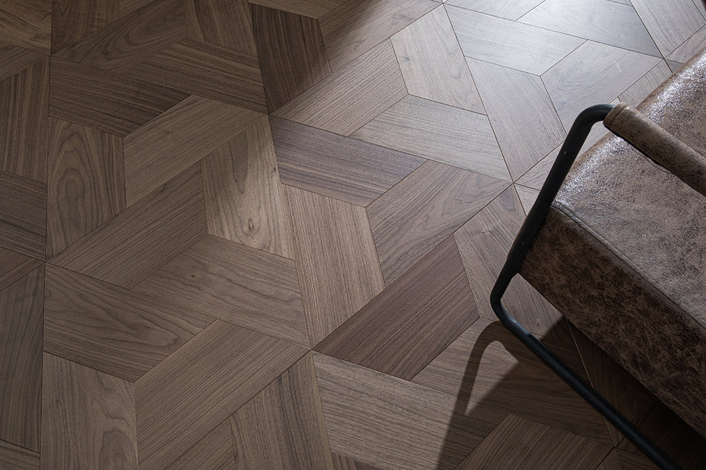 YXPH152  Black Walnut Sharp Geometric Lattice Parquet Flooring | Diamond Series