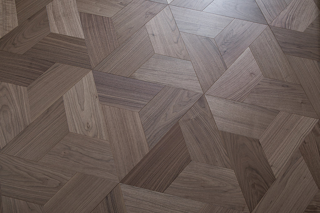 YXPH152  Black Walnut Sharp Geometric Lattice Parquet Flooring | Diamond Series