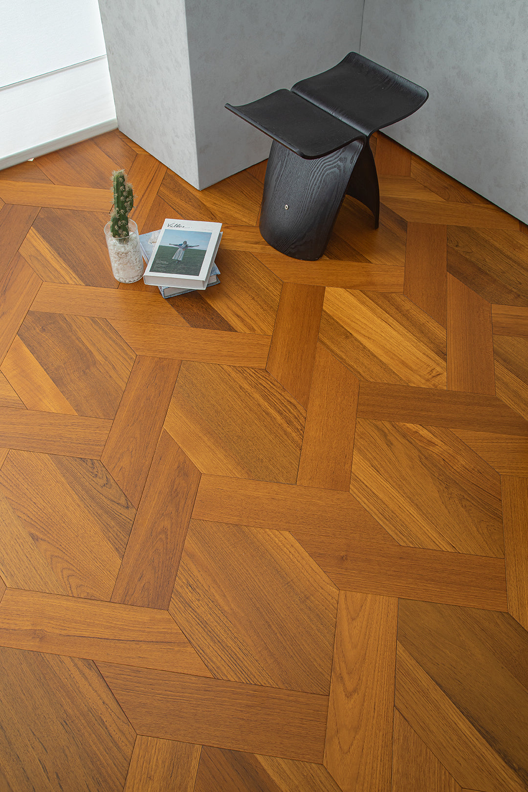 YXPY520  Teak Interlaced Knot-Weave Luxury Parquet Flooring | Chinese Knot Series