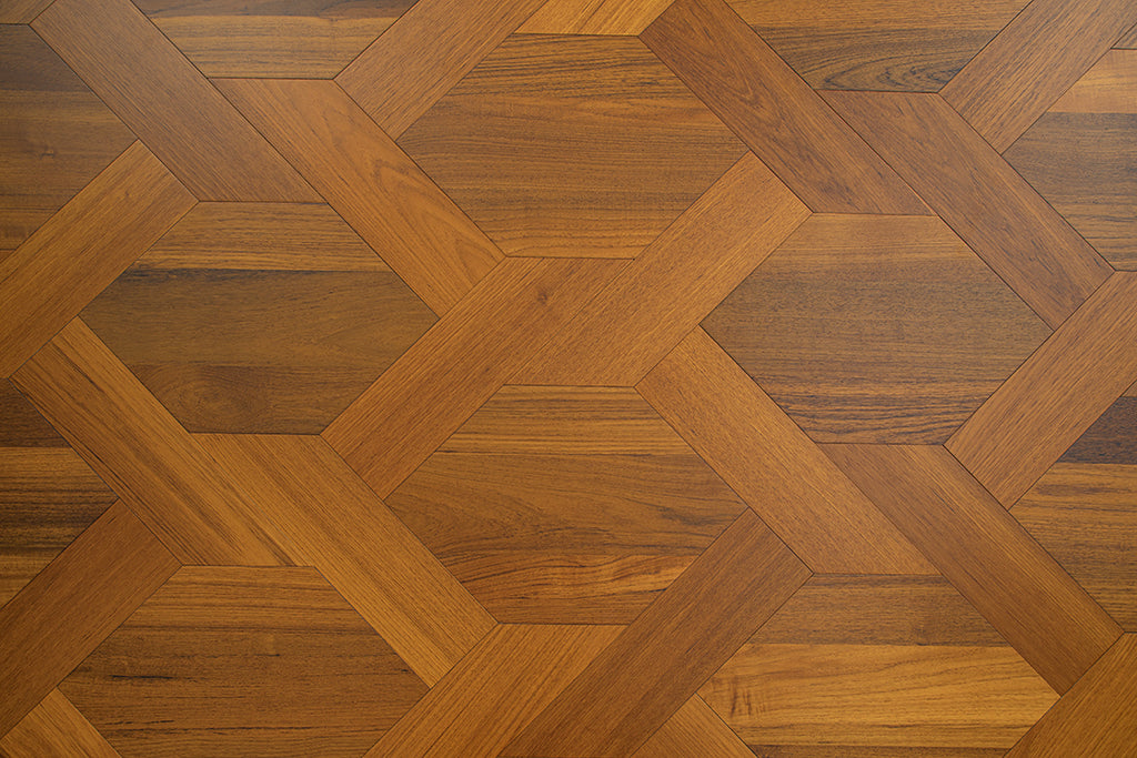 YXPY520  Teak Interlaced Knot-Weave Luxury Parquet Flooring | Chinese Knot Series