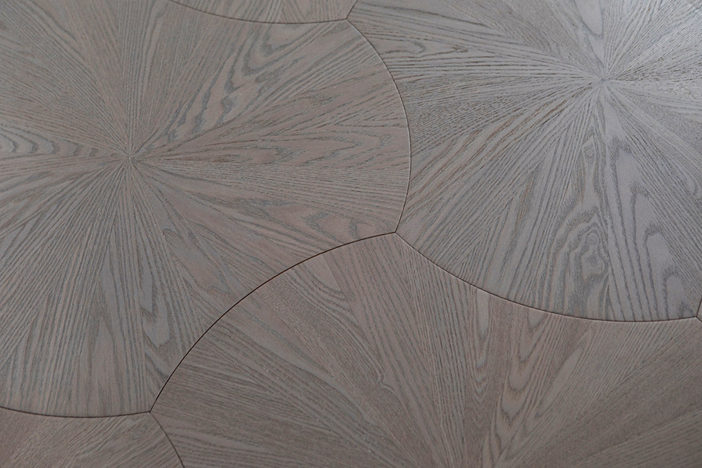 YXPS202 European Oak Circular Radial Pattern Parquet Flooring | Lotus Leaf Series