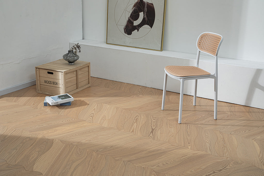 YXPS205 European Oak Soft Ripple Flowing Parquet Flooring | Wave Series