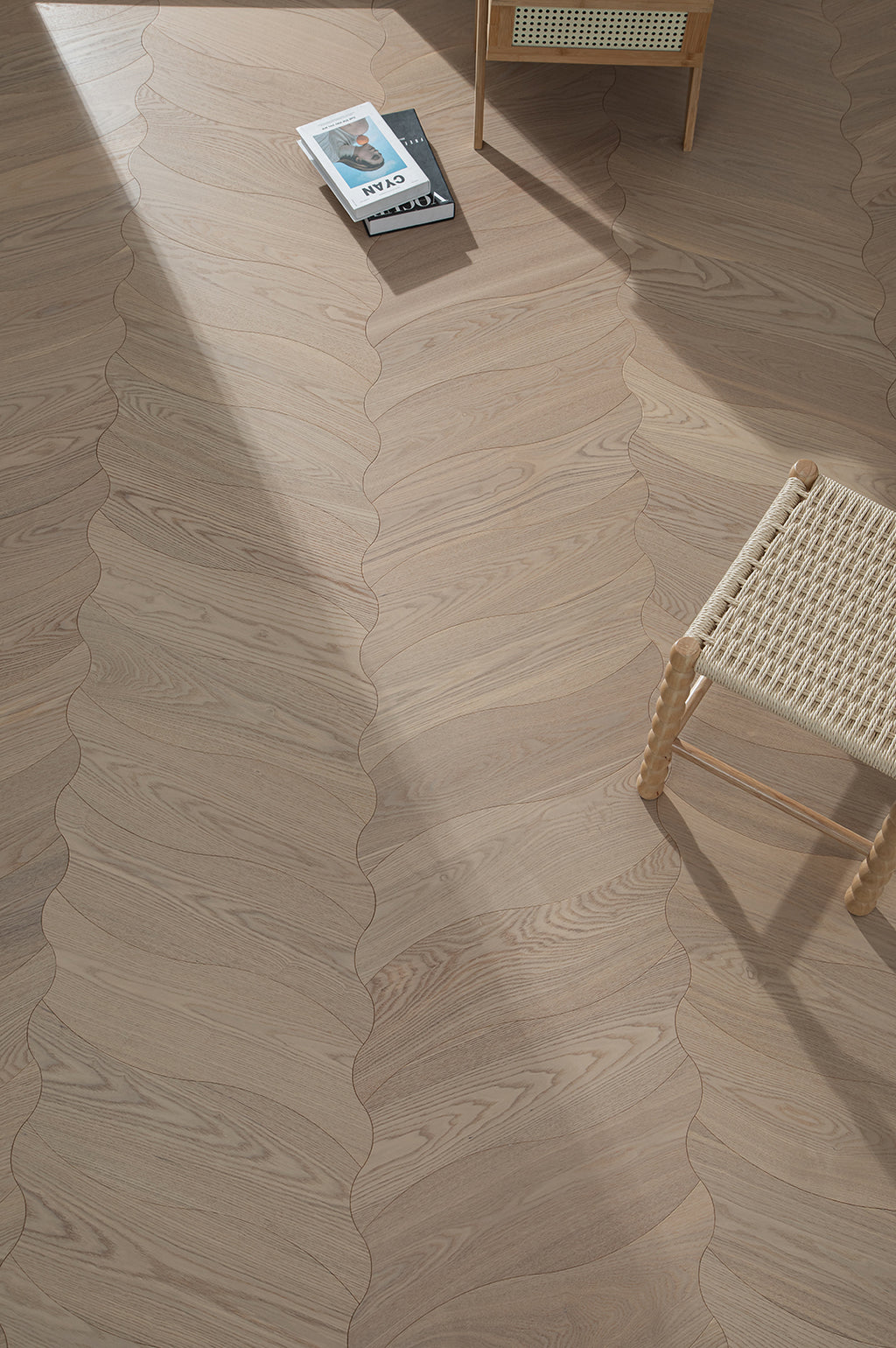 YXPS206 European Oak Soft Ripple Flowing Parquet Flooring | Wave Series