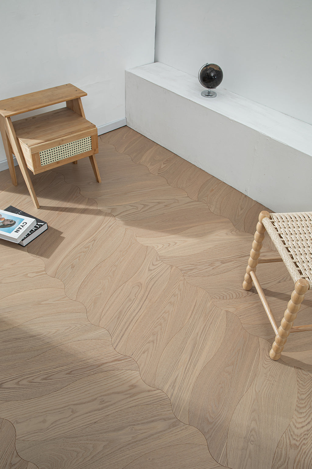 YXPS206 European Oak Soft Ripple Flowing Parquet Flooring | Wave Series