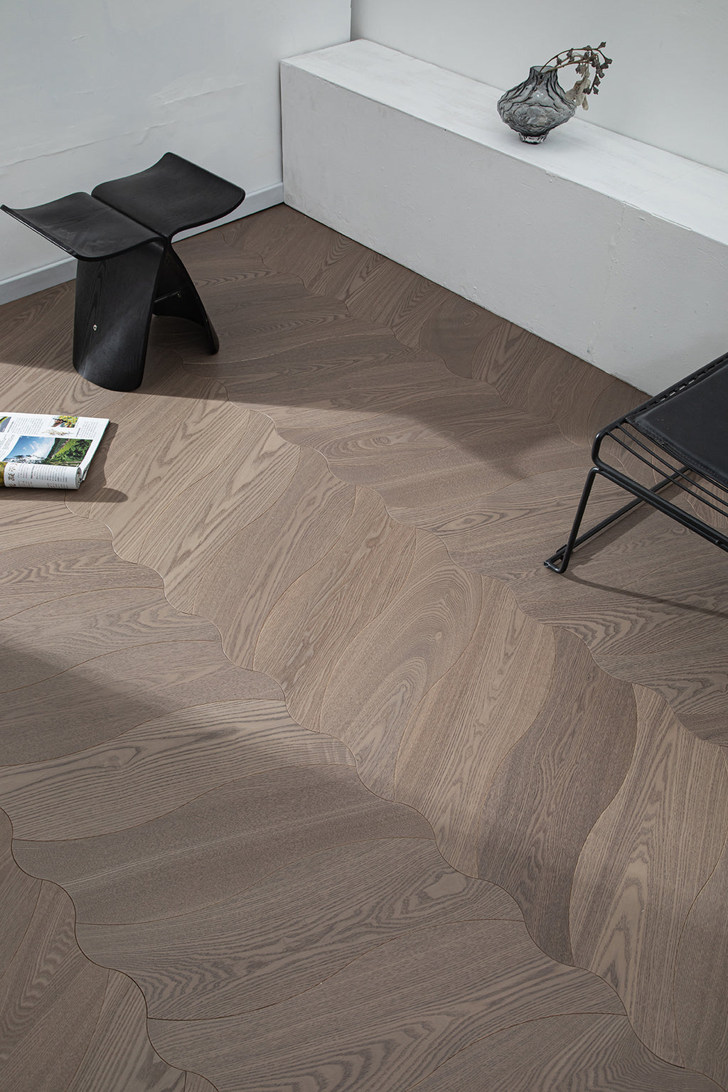 YXPS207 European Oak Soft Ripple Flowing Parquet Flooring | Wave Series