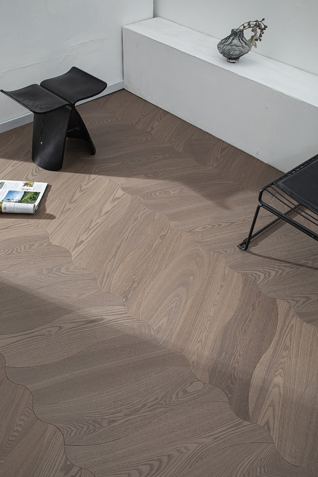 YXPS207 European Oak Soft Ripple Flowing Parquet Flooring | Wave Series