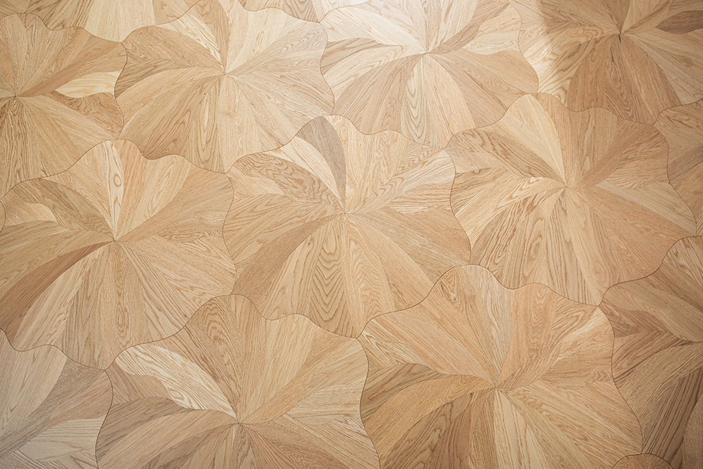 YXP380 Oak Full-Bloom Floral Marquetry Parquet Flooring | Peony Series