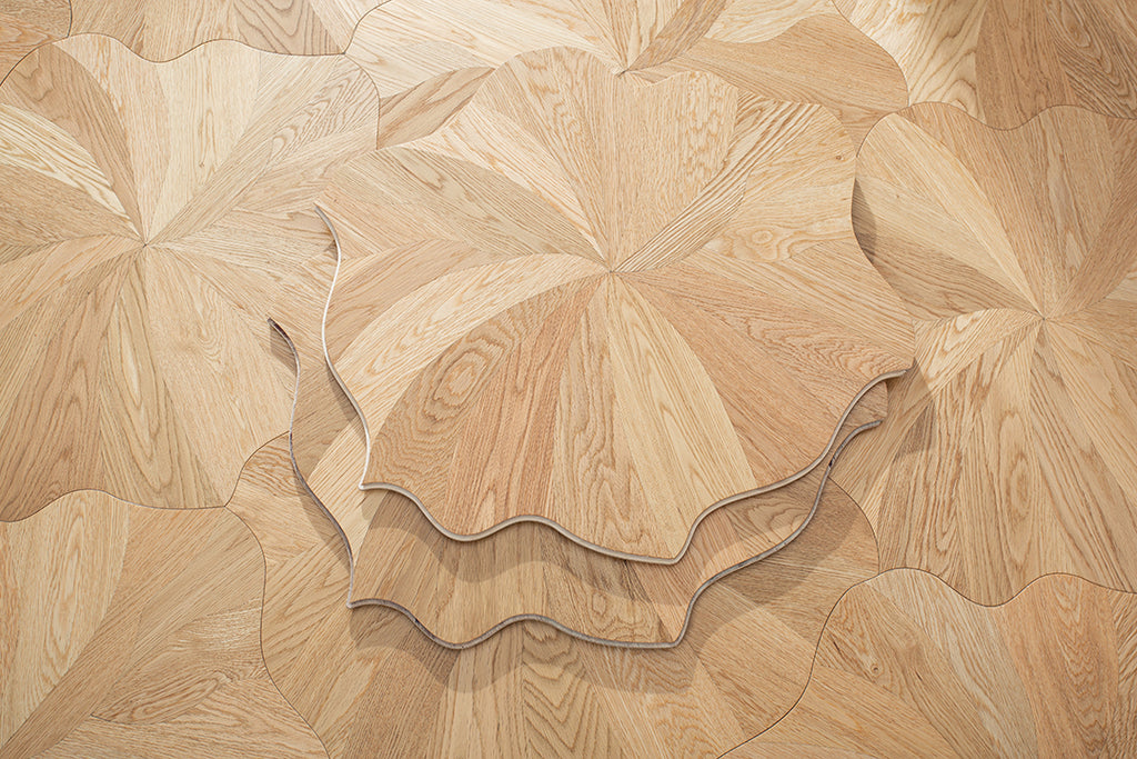 YXP380 Oak Full-Bloom Floral Marquetry Parquet Flooring | Peony Series