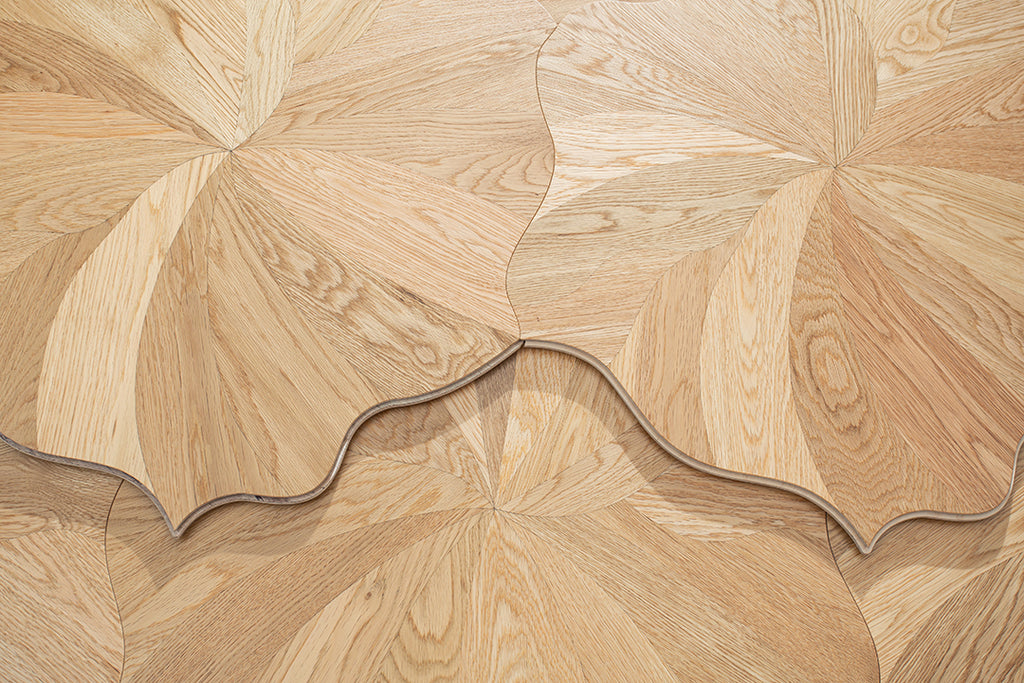 YXP380 Oak Full-Bloom Floral Marquetry Parquet Flooring | Peony Series